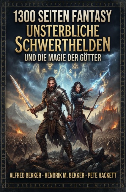 1300 Seiten Fantasy: Unsterbliche Schwerthelden und die Magie der Götter - Alfred Bekker, Hendrik M. Bekker, Pete Hackett