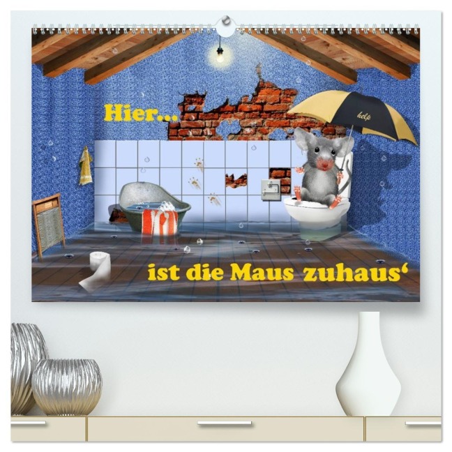 Hier ist die Maus zuhaus' (hochwertiger Premium Wandkalender 2026 DIN A2 quer), Kunstdruck in Hochglanz - Monika Jüngling Alias Mausopardia