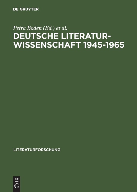 Deutsche Literaturwissenschaft 1945-1965 - 