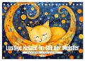 Lustige Katzen im Stil der Meister (Tischkalender 2024 DIN A5 quer), CALVENDO Monatskalender - Kerstin Waurick