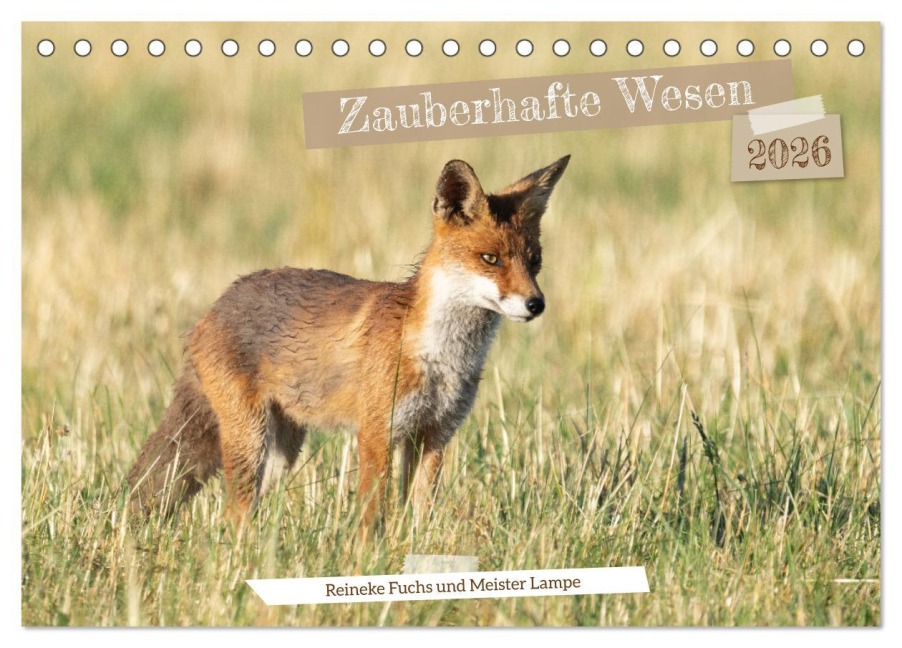 Zauberhafte Wesen - Reineke Fuchs und Meister Lampe (Tischkalender 2026 DIN A5 quer), CALVENDO Monatskalender - Angela Merk