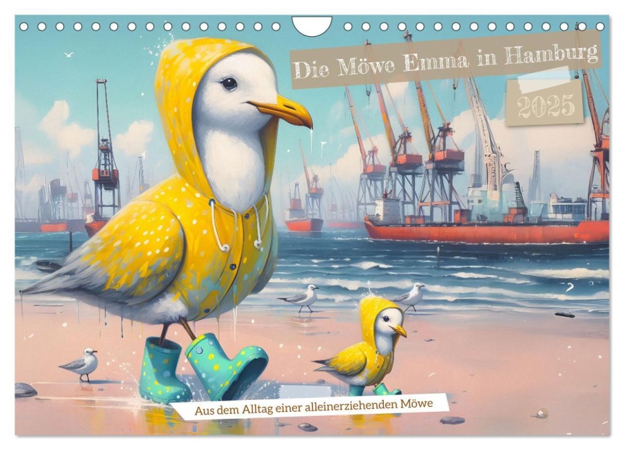 Die Möwe Emma in Hamburg (Wandkalender 2025 DIN A4 quer), CALVENDO Monatskalender - Sabine Wagner