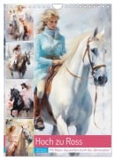 Hoch zu Ross. Mit Reiter-Aquarellen durch die Jahreszeiten (Wandkalender 2026 DIN A4 hoch), CALVENDO Monatskalender - Rose Hurley