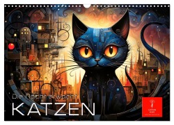 Cover-Bild zum Titel 'Katzen - die Nacht erwacht (Wandkalender 2026 DIN A3 quer), CALVENDO Monatskalender' von 'Peter Roder'