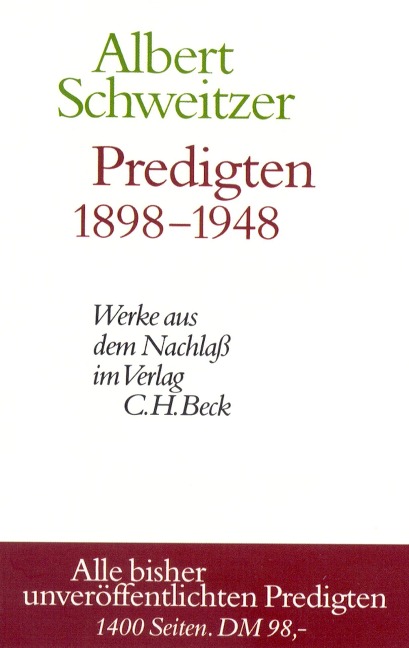 Predigten 1898-1948 - Albert Schweitzer