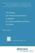 Cover-Bild zum Titel 'Die Stellung der Parlamentsminderheiten in England, der Bundesrepublik Deutschland und Italien' von 'H. Wollmann'