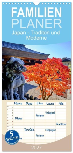 Familienplaner 2027 - Japan - Traditon und Moderne mit 5 Spalten (Wandkalender, 21 x 45 cm) CALVENDO - Thomas Leonhardy