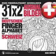 Cover-Bild zum Titel '31x2 Ausmalbilder mit dem deutschen Fingeralphabet der Schweiz' von 'Lassal'
