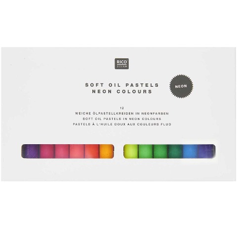 Ölpastellkreide Neonfarben, 12 Farben - 
