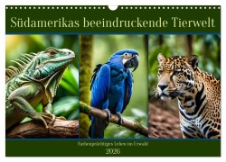 Cover-Bild zum Titel 'Südamerikas beeindruckende Tierwelt (Wandkalender 2026 DIN A3 quer), CALVENDO Monatskalender' von 'Claudia Kleemann'