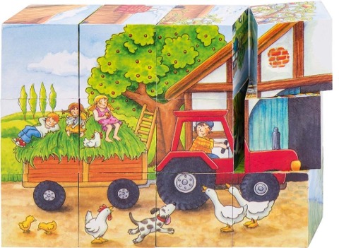 Würfelpuzzle Jahreszeiten Bauernhof - 