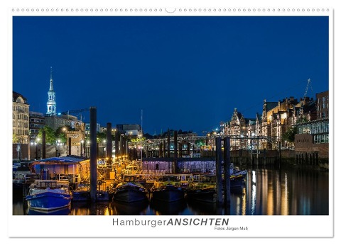 Hamburger Ansichten (Wandkalender 2024 DIN A2 quer), CALVENDO Monatskalender - Jürgen Muß