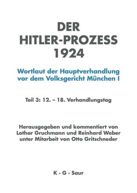 HITLER-PROZEß 1924 TL.3 - 