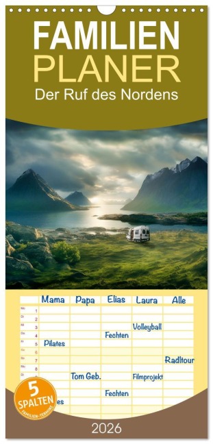 Familienplaner 2026 - Der Ruf des Nordens mit 5 Spalten (Wandkalender, 21 x 45 cm) CALVENDO - Simone Wunderlich