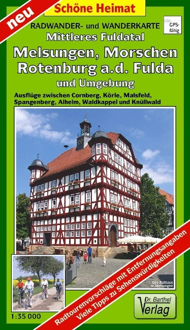 Radwander- und Wanderkarte Mittleres Fuldatal, Melsungen, Morschen, Rotenburg a.d. Fulda und Umgebung - 