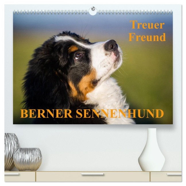 Treuer Freund Berner Sennenhund (hochwertiger Premium Wandkalender 2026 DIN A2 quer), Kunstdruck in Hochglanz - Sigrid Starick