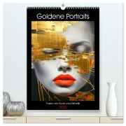 Cover-Bild zum Titel 'Goldene Portraits. Fusion von Kunst und Ästhetik (hochwertiger Premium Wandkalender 2026 DIN A2 hoch), Kunstdruck in Hochglanz' von 'Rose Hurley'