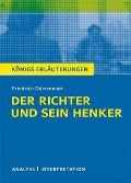 Cover-Bild zum Titel 'Der Richter und sein Henker von Friedrich Dürrenmatt. Textanalyse und Interpretation mit ausführlicher Inhaltsangabe und Abituraufgaben mit Lösungen.' von 'Friedrich Dürrenmatt'