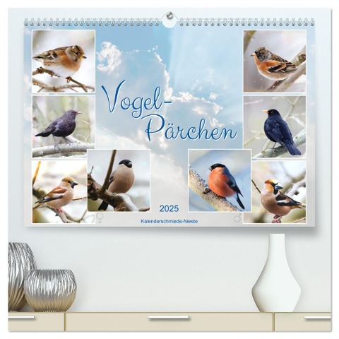 Vogel-Pärchen (hochwertiger Premium Wandkalender 2025 DIN A2 quer), Kunstdruck in Hochglanz - Sabine Löwer