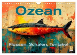 Cover-Bild zum Titel 'Ozean - Flossen, Schalen, Tentakel (Wandkalender 2026 DIN A4 quer), CALVENDO Monatskalender' von 'Erich Krätschmer'