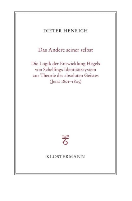 Das Andere seiner selbst - Dieter Henrich