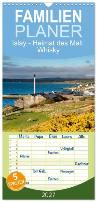 Familienplaner 2027 - Islay - Heimat des Malt Whisky mit 5 Spalten (Wandkalender, 21 x 45 cm) CALVENDO - Egid Orth