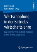 Cover-Bild zum Titel 'Wertschöpfung in der Betriebswirtschaftslehre' von ''