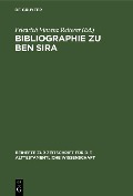 Cover-Bild zum Titel 'Bibliographie zu Ben Sira' von ''