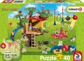 Farm World, Fröhliche Hunde. Puzzle 40 Teile, mit Add-on (eine Original Figur) - 