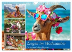 Cover-Bild zum Titel 'Ziegen im Modezauber. Ein alpiner Fashion-Marathon (Wandkalender 2026 DIN A4 quer), CALVENDO Monatskalender' von 'Rose Hurley'