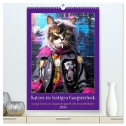 Katzen im lustigen Gangsterlook (hochwertiger Premium Wandkalender 2026 DIN A2 hoch), Kunstdruck in Hochglanz - Peter Rübsamen