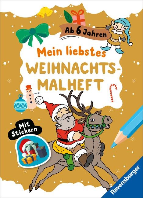 Mein liebstes Weihnachtsmalheft mit Stickern ab 6 - 