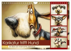 Cover-Bild zum Titel 'Karikatur trifft Hund. Ein Blick auf charmante Vierbeiner (Wandkalender 2026 DIN A4 quer), CALVENDO Monatskalender' von 'Rose Hurley'