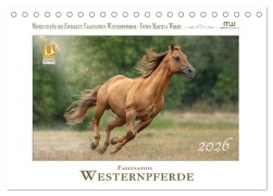 Cover-Bild zum Titel 'Faszination Westernpferde (Tischkalender 2026 DIN A5 quer), CALVENDO Monatskalender' von 'Martina Wrede - Wredefotografie'