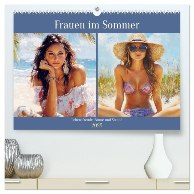 Frauen im Sommer. Lebensfreude, Sonne und Strand (hochwertiger Premium Wandkalender 2025 DIN A2 quer), Kunstdruck in Hochglanz - Rose Hurley