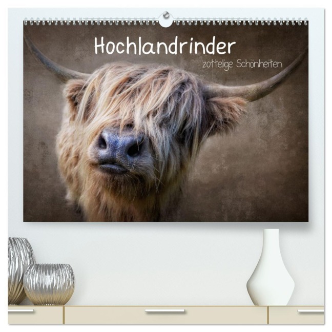 Hochlandrinder - Zottelige Schönheiten (hochwertiger Premium Wandkalender 2026 DIN A2 quer), Kunstdruck in Hochglanz - Claudia Moeckel