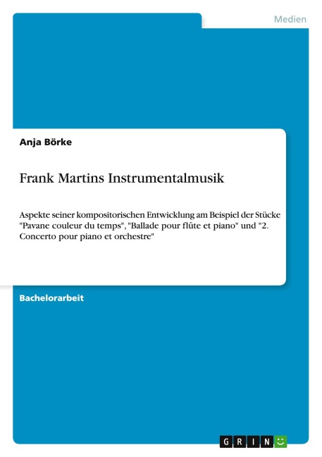 Frank Martins Instrumentalmusik - Anja Börke