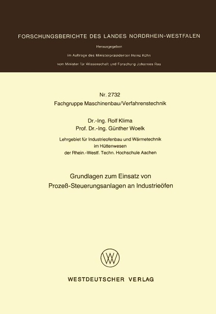 Grundlagen zum Einsatz von Prozeß-Steuerungsanlagen an Industrieöfen - Rolf Klima