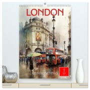London - ein Regentag (hochwertiger Premium Wandkalender 2026 DIN A2 hoch), Kunstdruck in Hochglanz - Peter Roder