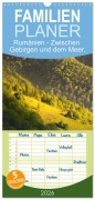 Cover-Bild zum Titel 'Familienplaner 2026 - Rumänien - Zwischen Gebirgen und dem Meer. mit 5 Spalten (Wandkalender, 21 x 45 cm) CALVENDO' von 'M. Scott'