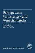 Cover-Bild zum Titel 'Beiträge zum Verfassungs- und Wirtschaftsrecht' von ''