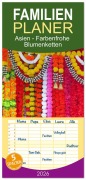 Cover-Bild zum Titel 'Familienplaner 2026 - Asien - Farbenfrohe Blumenketten mit 5 Spalten (Wandkalender, 21 x 45 cm) CALVENDO' von 'Gabriele Gerner'