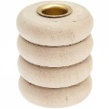Holz Kerzenhalter Ringe, groß, 7x7x8cm, passend für Kerzen Ø 2,4cm - 