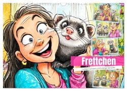 Cover-Bild zum Titel 'Frettchen. Lustige Cartoons und witzige Sprüche (Wandkalender 2026 DIN A3 quer), CALVENDO Monatskalender' von 'Rose Hurley'