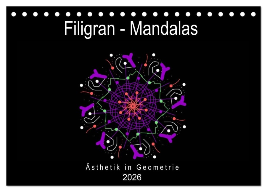 Filigran - Mandalas (Tischkalender 2026 DIN A5 quer), CALVENDO Monatskalender - Gabi Zapf