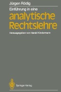 Cover-Bild zum Titel 'Einführung in eine analytische Rechtslehre' von 'Jürgen Rödig'
