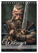 Cover-Bild zum Titel 'Wikinger - Fantasie Nordmänner mit Tattoo, Axt und Schwert (Tischkalender 2026 DIN A5 hoch), CALVENDO Monatskalender' von 'Anja Frost'