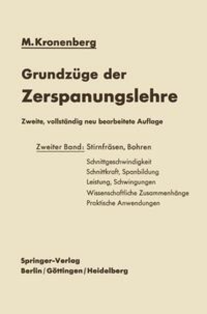 Grundzüge der Zerspanungslehre - Max Kronenberg