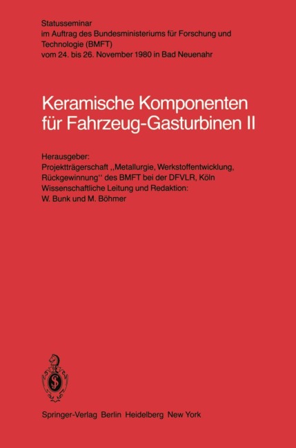 Keramische Komponenten für Fahrzeug-Gasturbinen II - 