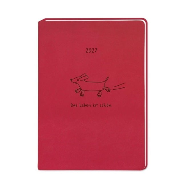 Terminplaner Lederlook 2027 Rot - 